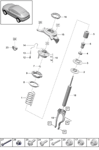 Ammortizzatori anteriori L/<span class=keywords><strong>R</strong></span> adatti per Porsche Macan senza induttore 95B413031E 95B413031D - Product Image 6
