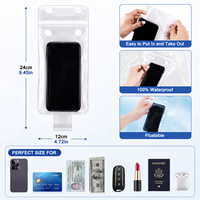 Sac étanche de téléphone portable épaissi transparent pour le cavalier moto étui de téléphone étanche à la pluie écran tactile pour la charge