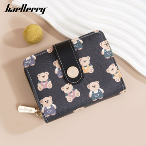 กระเป๋าสตางค์ใบเล็กสำหรับผู้หญิง Baellerry ลายการ์ตูนหมี กระเป๋าใส่เหรียญแบบซิป ใช้ได้ทุกวัน - Product Image 1