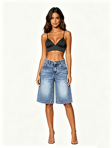 Nouveauté 2026 Shorts en <span class=keywords><strong>jean</strong></span> pour <span class=keywords><strong>femme</strong></span>, coupe jorts et <span class=keywords><strong>Bermuda</strong></span>, style baggy, <span class=keywords><strong>taille</strong></span> mi-haute, streetwear Y2K, amples, longs et décontractés - Product Image 4