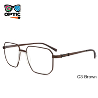 Monture optique carrée en métal noir avec plaquettes de nez ergonomiques pour lunettes adaptées aux verres de prescription – Vente en gros