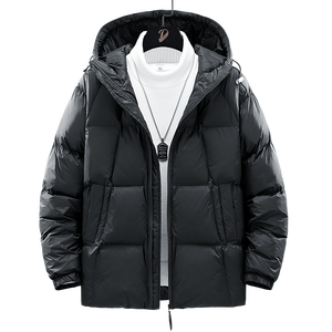 Veste matelassée en coton personnalisable avec logo, nouvelle collection hiver, pour homme et femme, version coréenne, à capuche, style bouffant, épaisse. - Product Image 1
