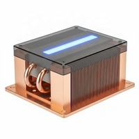 Dissipateur thermique IPC intégré personnalisé avec ailettes en aluminium denses, base en cuivre, caloducs, dissipateur thermique passif sans ventilateur, refroidisseur d'ordinateur industriel