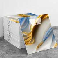 Autocollant mural en PVC imperméable de style moderne 30*60cm, effet marbre brillant, vinyle mousse 3D, décoration intérieure, papier peint autocollant à peler et coller