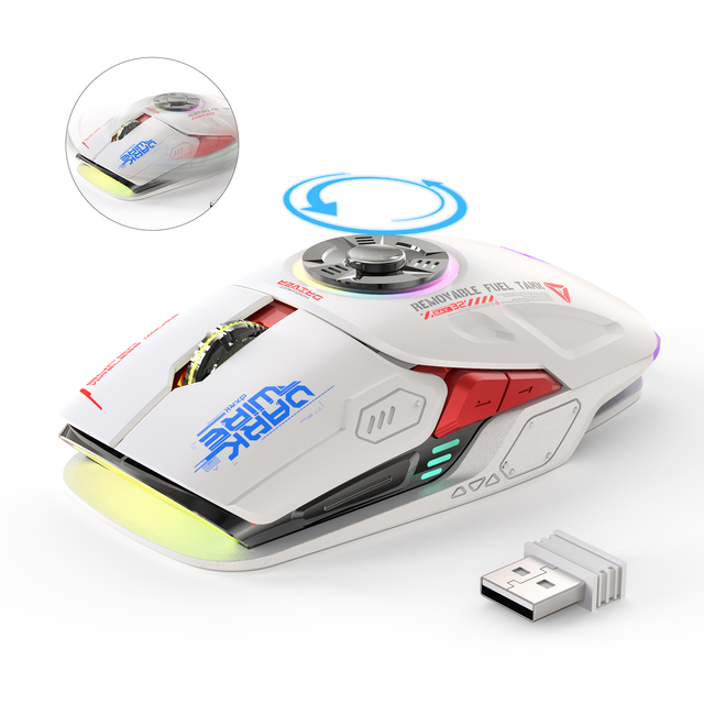 Hot Sale 2.4G Wireless BT RGB Gaming Mouse PAW3212 Sensor 4800 DPI Ergonomics Rechargeable Battery 10m Range 6 Buttons for