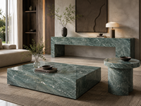Dalles de quartzite naturel vert d'Argentine polies, découpées sur mesure, pour revêtements de sol, panneaux muraux, marches d'escalier, comptoirs et dessus de meubles de salle de bain