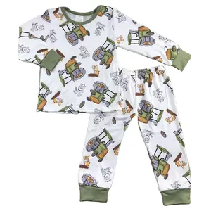 Summer wholesale children long sleeve top and pants casual pajamas