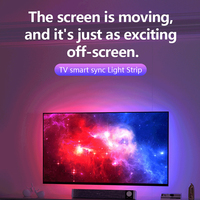 Banqcn Bande lumineuse LED intelligente pour écran de bureau PC TV, multicolores, changeables, rétroéclairage Ambilight, synchronisation musicale RGBIC