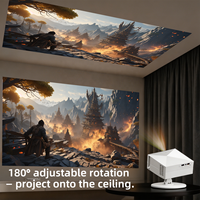 Proyector de Video Inteligente Android 14 de 720P, Proyector Portátil 4K 3D para Cine en Casa, Televisor Digital, Proyector Wifi para Reuniones Telefónicas y Juegos 5G