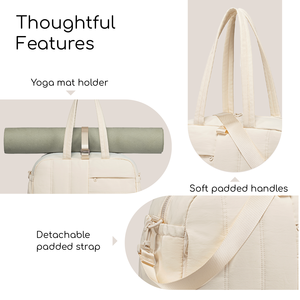 가볍고 부드러운 귀여운 패딩 방수 토트백 여성 퀼트 노트북 숄더백 휴대용 핸드백 요가 피트니스 운동 여행 가방 - Product Image 4