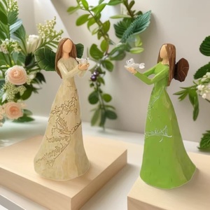 Pot de fleurs en résine de style européen, fabriqué en Chine, pour la décoration intérieure, <span class=keywords><strong>avec</strong></span> ange gardien et colombe en main, cadeau pour la Fête des Mères - Product Image 1