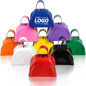 Bel tangan logam warna-warni kustom 3 inci bel tangan persegi untuk acara olahraga, Sorak, suara kerumunan, dan hadiah promosi - Product Image 1