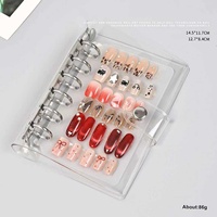 ZHI JIA Album de présentation pour nail art, classeur de rangement pour faux ongles, album à pochettes transparentes A5/A6/A4 pour embouts d'ongles DIY