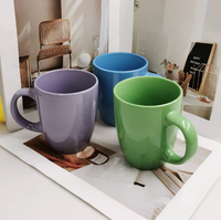 Mug en céramique émaillée colorée de style européen et américain, avec poignée, moderne, simple, créatif, logo imprimé, résistant aux hautes températures