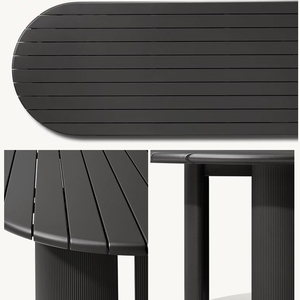 बाहरी भोजन सेट के बाहर टेबल और कुर्सियों एल्यूमीनियम गोल मेज लक्जरी आउटडोर फर्नीचर गार्डन डाइनिंग कुर्सियां - Product Image 4