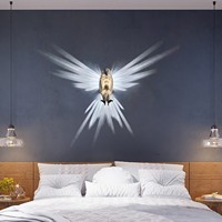 Nueva llegada 3D animal pared luz águila León búho club nocturno fiesta luz nocturna decoración moderna lámparas de pared