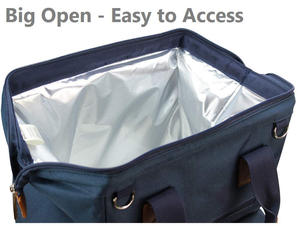 Bolsa Térmica Portátil Personalizada de Vinilo Azul Económica <span class=keywords><strong>para</strong></span> Picnic | Playa | Trabajo | Bolsa Térmica <span class=keywords><strong>para</strong></span> Transportar Alimentos Frescos y Cerveza - Product Image 5