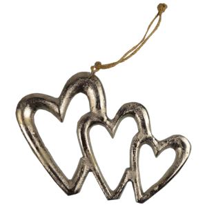 Adorno de Navidad en forma de corazón colgante de diseño único de aluminio pulido plateado brillante para decoración del hogar - Product Image 4