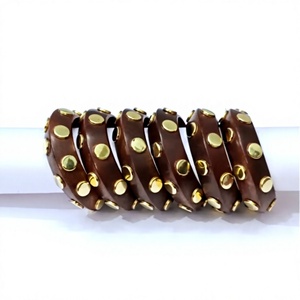 Nouveau bracelet de luxe en bois et laiton plaqué or, motif cœur mignon, tendance, fait main, classique, élégant, bijoux unisexes pour mariage femme - Product Image 3