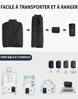 Veste matelassée pour homme Pioneer Camp, veste de transition, veste légère et chaude en duvet, imperméable et coupe-vent