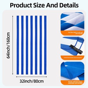 Toalla de Playa Personalizada de Microfibra a Rayas, Uso en Verano, Altamente Absorbente, Secado Rápido, Tamaño Grande 80x160cm, para Baño y <span class=keywords><strong>Camping</strong></span> - Product Image 2