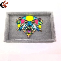 Accessoires de costumes de carnaval de Miami 2027, patchs en strass plastique à thermocoller, appliques en strass de résine jaune fluo