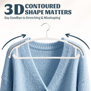 Perchas Delgadas y Duraderas de Plástico PET Ultrafinas Antideslizantes con Almohadilla de Goma para Ahorrar Espacio en Armarios y Baños, Diseño Moderno - Product Image 4