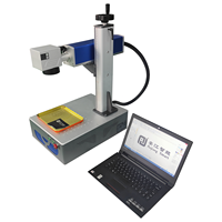 Nouvelle machine de gravure laser à fibre 20W pour le marquage du métal en cuir MDF LAS AI DST dispositif rotatif pour or argent