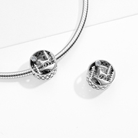 Loups dans la forêt Charme Authentique Perles d'animaux en argent sterling 925 pour femmes Bracelet à breloques Collier Fabrication de bijoux de mode