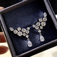 Boucles d'oreilles scintillantes en forme d'ailes avec zircone cubique, bijoux pour femmes, accessoires de fête et de mariage, EL99
