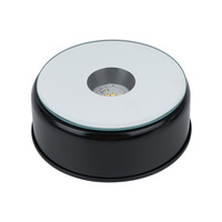 Base de lampe LED rotative ronde en plastique GLINN LB005, personnalisation OEM/ODM pour présentoir de cube de cristal, vente en gros fabricant