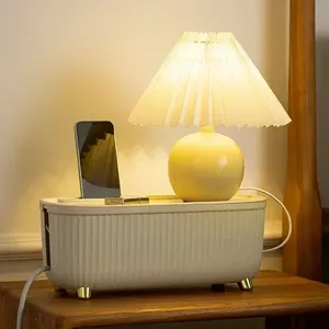 Boîte de rangement de câbles grande capacité avec couvercle, organiseur de multiprises de bureau <span class=keywords><strong>pour</strong></span> fils et chargeurs - Product Image 4