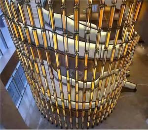 Paravent décoratif pliable en verre avec éclairage LED, structure en métal doré Art Déco, pour chambre d'hôtel, parois <span class=keywords><strong>de</strong></span> séparation, intimité, 3 panneaux - Product Image 3