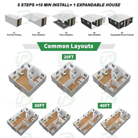 Maison préfabriquée modulaire de luxe, 2 chambres, mobile, portable, extensible, type conteneur