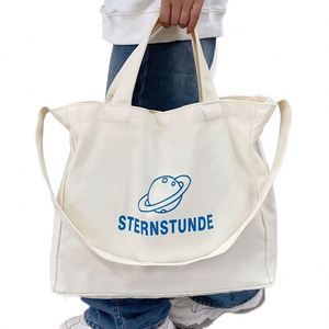 DLBZ Wholesale Simple Style <b>Large</b> Capacity Custom Logo Printed Canvas Tote Shoulder <b>Bag</b> for Travel - Product Image 5