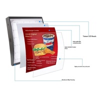 Panneau de menu LED magnétique personnalisé, cadre en aluminium, haute luminosité, boîte à lumière durable pour affiches, comptoir de café, restaurant, suspendu A4