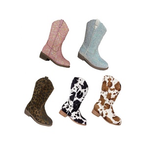 <span class=keywords><strong>Stivali</strong></span> da Cowboy per Bambini 2022, Scarpe Eleganti per Bambini, <span class=keywords><strong>Stivali</strong></span> con Stampa Mucca per Ragazze - Product Image 1