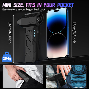 Souffleur d'air électrique sans fil super puissant, 3 vitesses réglables, mini souffleur à charge rapide pour ordinateur, clavier, maison, voiture - Product Image 6