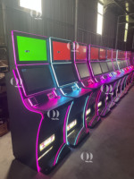 Machine d'arcade sur pied QIQU personnalisée avec écran tactile double de 21,5 pouces, jeu de compétences, armoire métallique, configuration de salle de jeux, anglais