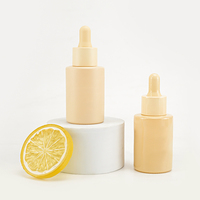 Flacon compte-gouttes en verre silex de 30 ml, jaune pâle brillant, pour huile en spray