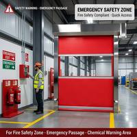 Puerta Enrollable Automática de PVC de Alta Velocidad con Cortina de Luz de Seguridad para Estacionamiento Interior, Garaje y Separación de Talleres
