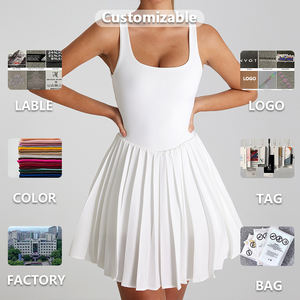 Falda de tenis para mujer, cómoda, de tela de nailon, con almohadilla para el pecho, corta, sin espalda, transpirable, para Fitness, deportes, Golf, novedad de 2000 - Product Image 6