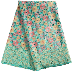 Tissu nigérian en dentelle de coton 2024 de haute qualité avec des pierres tissu en dentelle de Voile suisse africain robe élégante pour les femmes coudre <span class=keywords><strong>3676</strong></span> - Product Image 1