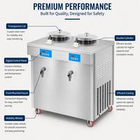 Machine à glace italienne professionnelle, nouvelle, 2 saveurs, congélateur discontinu 3000W, double cylindre, écran tactile, longue durée de vie
