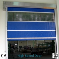 Porte de garage à enroulement rapide de taille personnalisée, minimaliste, pour atelier, en PVC, surface transparente finie