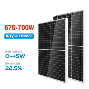 Panel Surya PV Modul 550w 1000w 700 Watt Terlaris Bingkai Hitam Kaca Ganda 182mm Tipe-N Bifasial - Product Image 1