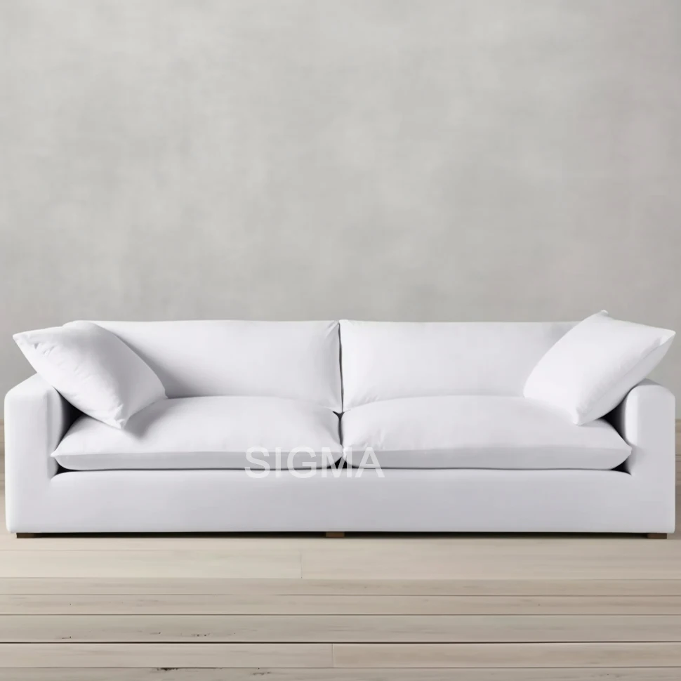 New Arrival Design Sense Fabric Luxury  Soft Modern Home Furniture White Couch Living Room Armrest Sofa Set Furniture