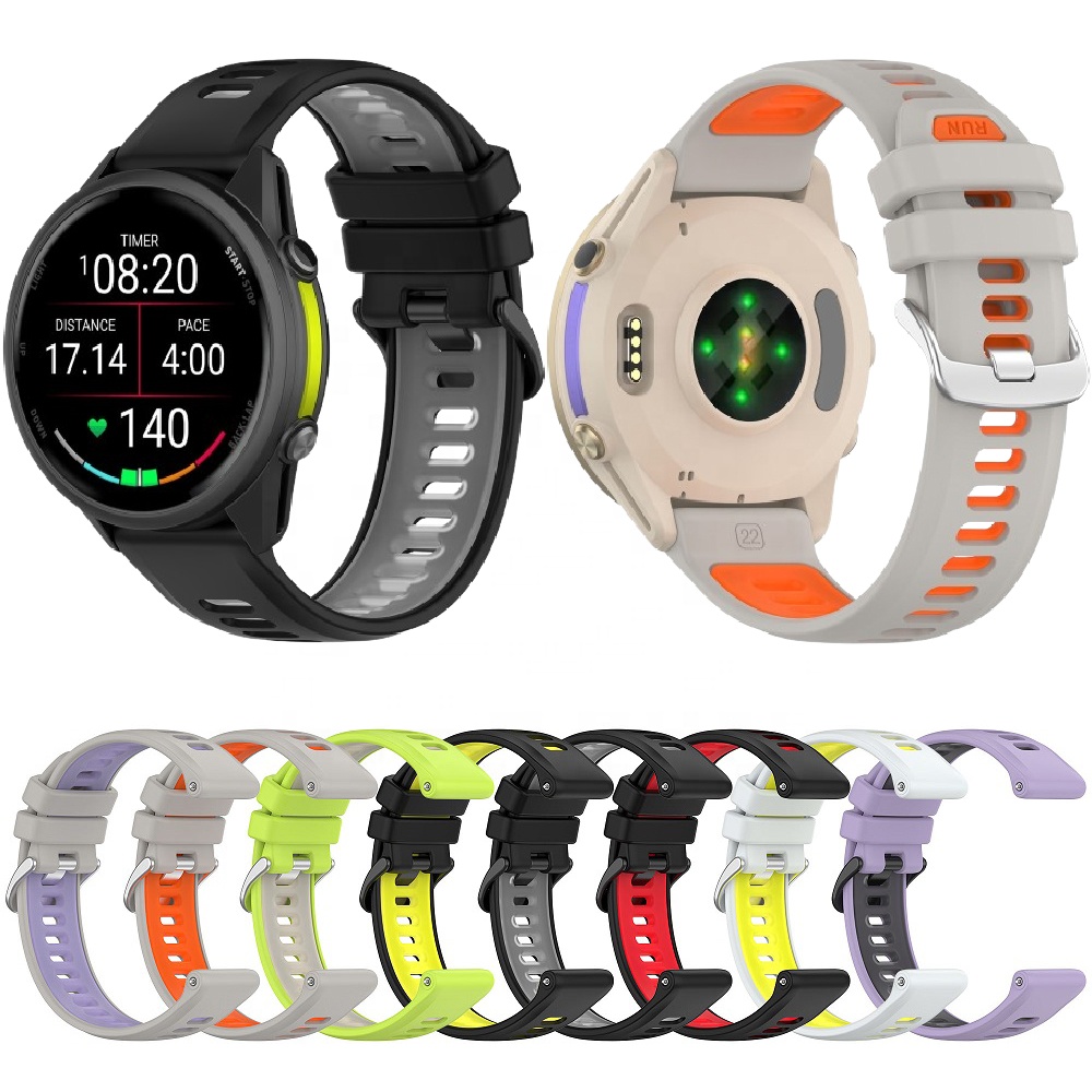 22 мм металлическая пряжка спортивный Браслет замена ремешок для Garmin предвестник 970 Двухцветный силиконовый ремешок для часов