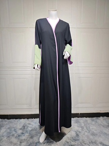 Nuosha OEM Moda Musulmana de Oriente Medio, Dubai, Árabe, Europea y Americana, Cárdigan Elegante, Túnica Abaya con Costuras, Uso Diario, Certificación CE - Product Image 5