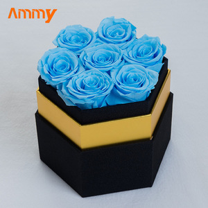 Caja de regalo cuadrada de <span class=keywords><strong>rosas</strong></span> de flores preservadas hechas a mano de Ammy con joyero, regalo de <span class=keywords><strong>cumpleaños</strong></span> de Rosa eterna, regalo de <span class=keywords><strong>cumpleaños</strong></span>, AM-PFB04 - Product Image 4